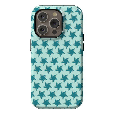 Teal Star Pattern Phone Case
